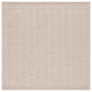 Safavieh Natura Handwoven Ivory Area Rug — Soft Wool Blend, Low-Profile Texture, Artisanal Indian Craftsmanship 6'-0" x 6'-0" NAT141A-6SQ