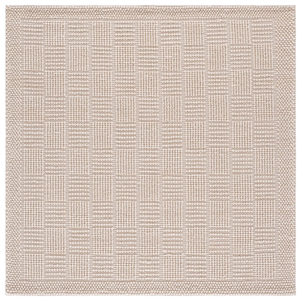 Safavieh Natura Handwoven Ivory Area Rug — Soft Wool Blend, Low-Profile Texture, Artisanal Indian Craftsmanship 6'-0" x 6'-0" NAT141A-6SQ