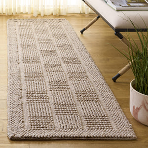 Safavieh Natura Handwoven Beige Runner Rug — Scandinavian-Inspired Low-Profile Wool Blend For Hallways 2'-3" x 8'-0" NAT141B-28