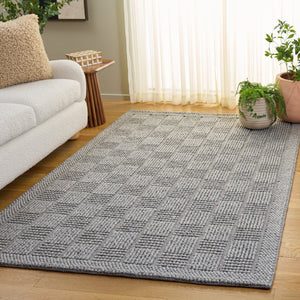 Safavieh Natura Hand-Woven Grey Area Rug — Wool Blend Low-Profile 5X8 Accent Rug For Modern Minimalist Homes 5'-0" x 8'-0" NAT141F-5