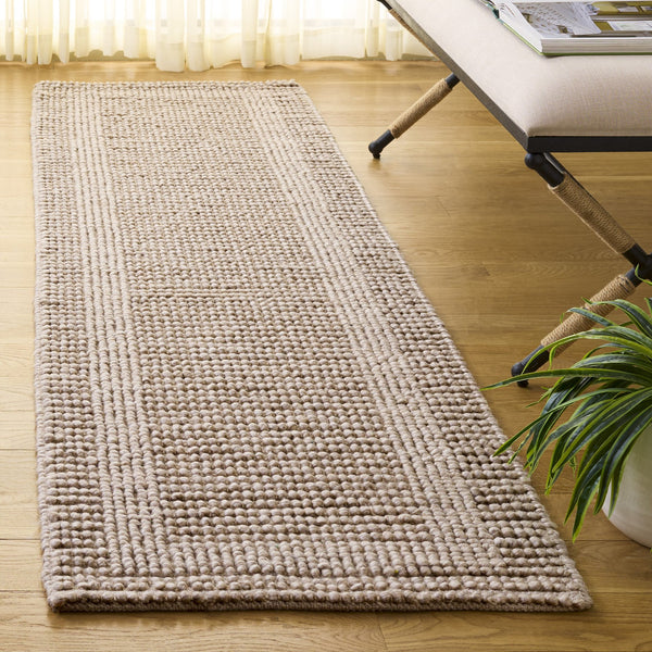 Safavieh Natura Hand-Woven Beige Runner Rug — Low-Profile Wool Blend For Hallways, Durable Textured Style 2'-3" x 8'-0" NAT142B-28