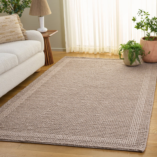 Safavieh Natura Hand-Woven Beige Runner Rug — Low-Profile Wool Blend For Hallways, Durable Textured Style 2'-3" x 8'-0" NAT142B-28