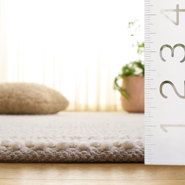 Safavieh Natura Ivory Hand-Woven Area Rug — Scandinavian Minimalist Wool Blend, Low-Profile Durability And Softness 4'-0" x 6'-0" NAT143A-4