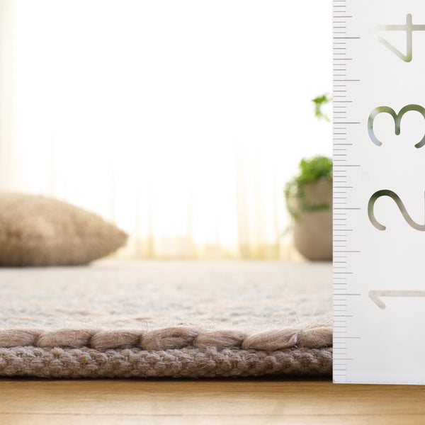 Safavieh Natura Hand-Woven Grey Beige Area Rug — Low-Profile 1/4" Pile, Wool Blend Texture For Modern Homes 9'-0" x 12'-0" NAT144F-9