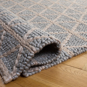 Safavieh Natura Hand-Woven Grey Beige Area Rug — Low-Profile 1/4" Pile, Wool Blend Texture For Modern Homes 9'-0" x 12'-0" NAT144F-9