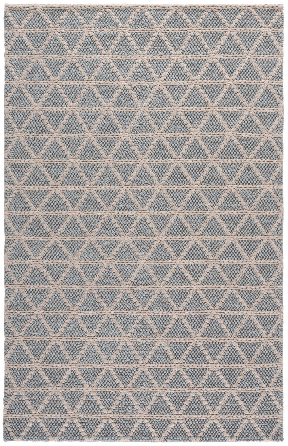 Safavieh Natura Handwoven Grey-Beige Area Rug — Minimalist Wool Blend Low-Profile Texture For Living Rooms 6'-0" x 6'-0" NAT144F-6SQ