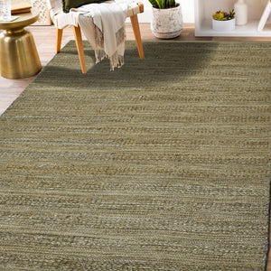 Amer Rugs Naturals Farmhouse Striped Flat-weave Area Rug - Hand-woven Jute & Cotton For Eco-friendly Decor Brown Jute, Cotton Nat20305