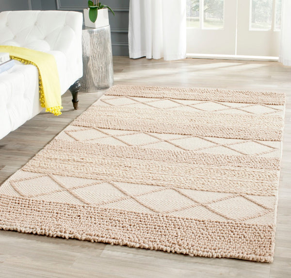 Safavieh Natura Hand Woven Wool And Cotton Rug - Minimalist Scandinavian Style For Elegant Home Spaces Beige 80% Wool And 20% Cotton Nat217a-210