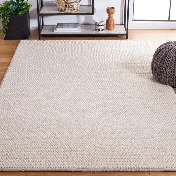 Safavieh Natura Hand-Woven Ivory Area Rug 8X10 Wool-Cotton Blend, Plush 3/4" Pile For Modern Scandinavian Rooms 6'-0" x 8'-0" NAT220A-68