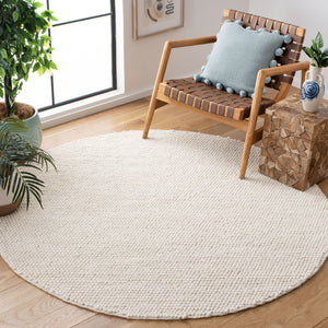 Safavieh Natura Handwoven Ivory Wool Area Rug 12'X12' Square — Plush 3/4" Pile, Minimalist Scandinavian Look 9'-0" x 9'-0" NAT220A-9R