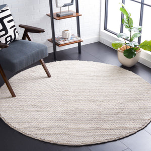 Safavieh Natura Handwoven 12' Square Ivory Beige Wool-Cotton Rug With Plush 3/4" Pile And Scandinavian Pattern 7'-0" x 7'-0" NAT220B-7R