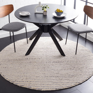 Safavieh Natura Hand-Woven Wool-Cotton Rug 8'X10' Ivory Light Grey — Plush 3/4" Scandinavian Minimalist Luxury NAT220G-68