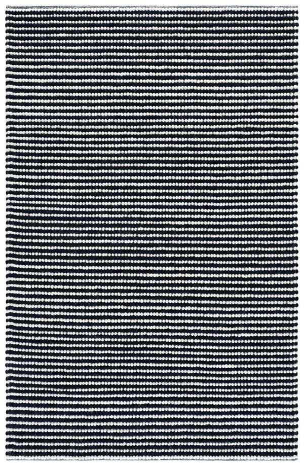 Safavieh Natura Hand Woven Wool Cotton Area Rug Solid Ivory Navy for Living Room Floors NAT220L-5