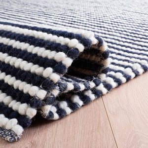 Safavieh Natura Hand Woven Wool Cotton Area Rug Ivory Navy Solid Tonal Living Room Accent NAT220L-6