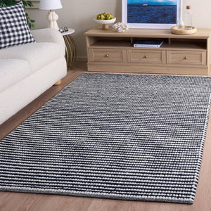 Safavieh Natura Hand Woven Wool Cotton Area Rug Ivory Navy Solid Tonal Living Room Accent NAT220L-6