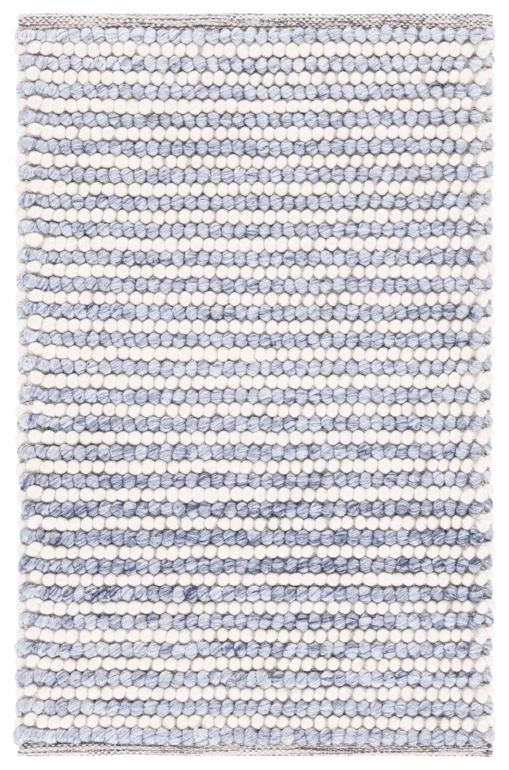Safavieh Natura Hand-Woven Ivory And Blue Area Rug 8X10 Wool-Cotton Blend, Plush Low Pile, Scandinavian Chic 6'-0" x 8'-0" NAT220M-68