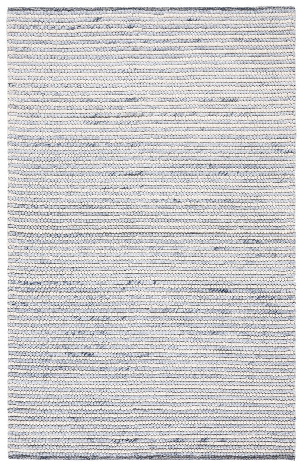 Safavieh Natura Hand-Woven Ivory And Blue Area Rug 8X10 Wool-Cotton Blend, Plush Low Pile, Scandinavian Chic 6'-0" x 8'-0" NAT220M-68