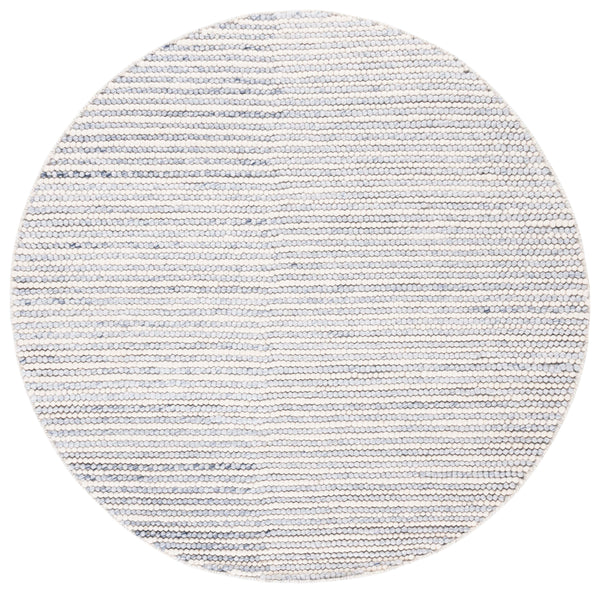 Safavieh Natura Hand-Woven Ivory And Blue Area Rug 8X10 Wool-Cotton Blend, Plush Low Pile, Scandinavian Chic 6'-0" x 8'-0" NAT220M-68