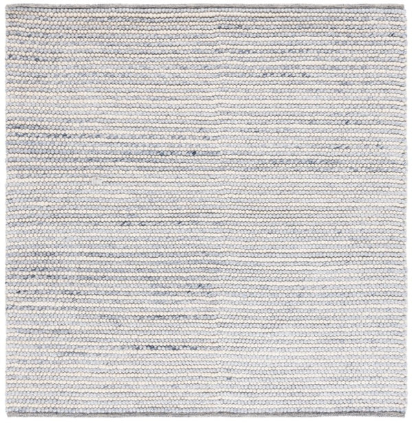 Safavieh Natura Handwoven Wool Cotton Area Rug Ivory Blue Striped Artisan Square Floor Accent NAT220M-8SQ