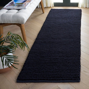 Safavieh Natura Hand Woven Wool Cotton Navy Runner Rug for Hallways and Entryways NAT220N-28