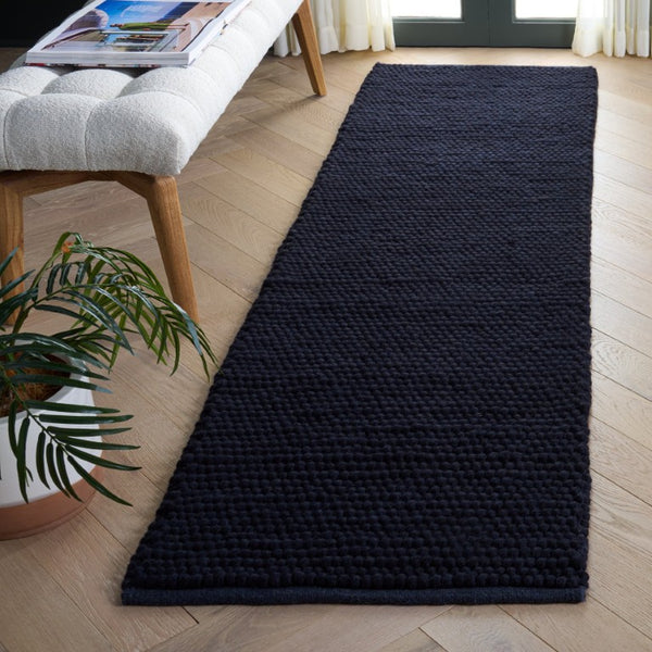 Safavieh Natura Hand Woven Wool Cotton Navy Runner Rug for Hallways and Entryways NAT220N-28