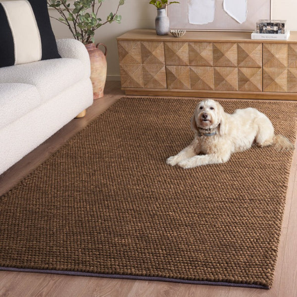 Safavieh Natura Hand Woven Wool Cotton Area Rug Earthy Rust Tones for Living Dining Rooms NAT220P-6