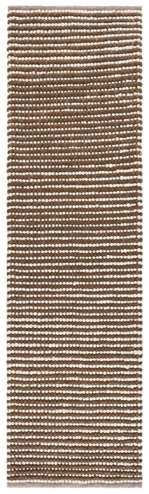 Safavieh Natura Hand Woven Wool Cotton Runner Earthy Ivory Tonal Low Pile Entryway Rug NAT220R-28