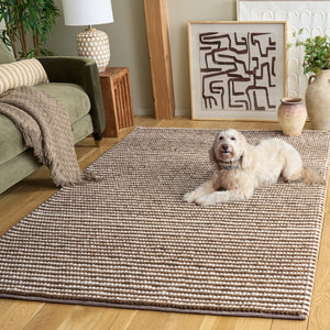 Safavieh Natura Hand-Woven Wool Cotton Area Rug Earthy Ivory Tones for Living Room Bedroom NAT220R-5