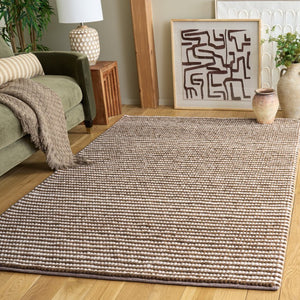 Safavieh Natura Hand-Woven Wool Cotton Area Rug Earthy Ivory Tones for Living Room Bedroom NAT220R-5
