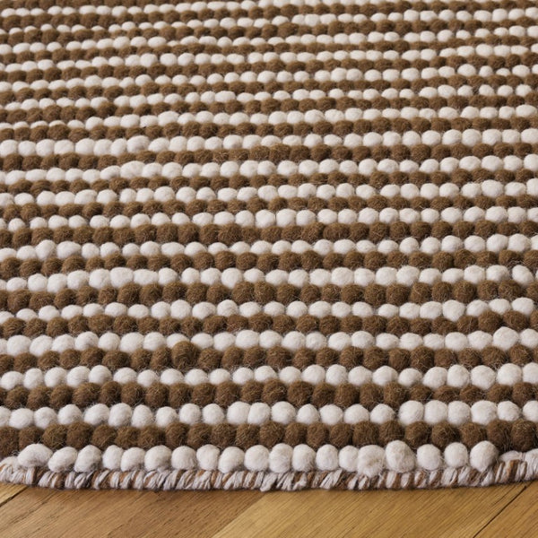 Safavieh Natura Hand Woven Wool Cotton Round Rug Ivory Rust Solid Farmhouse Living Room NAT220R-6R