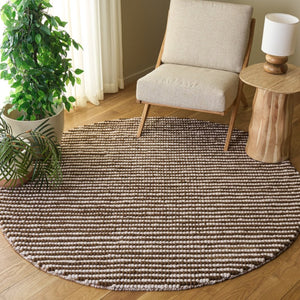 Safavieh Natura Hand Woven Wool Cotton Round Rug Ivory Rust Solid Farmhouse Living Room NAT220R-6R