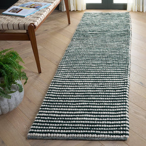 Safavieh Natura Handwoven Wool Cotton Runner Rug Ivory Green Organic Texture Hallway Accent NAT220W-28