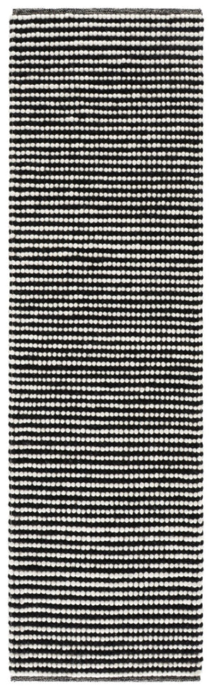 Safavieh Natura Hand Woven Wool Cotton Hallway Runner Ivory Black Tonal Minimalist Rug NAT220X-28