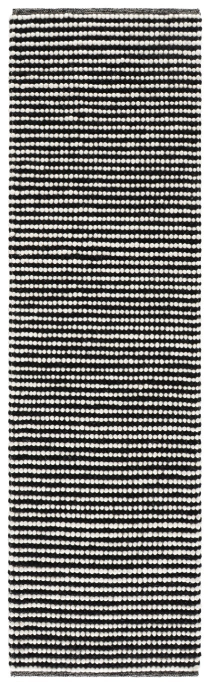 Safavieh Natura Hand Woven Wool Cotton Hallway Runner Ivory Black Tonal Minimalist Rug NAT220X-28