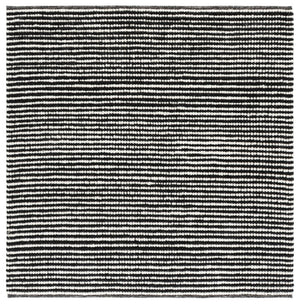 Safavieh Natura Hand-Woven Wool Cotton Square Area Rug Ivory Black Artisan Flatweave NAT220X-6SQ