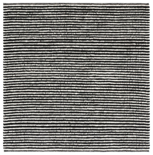 Safavieh Natura Hand-Woven Wool Cotton Square Area Rug Ivory Black Artisan Flatweave NAT220X-6SQ