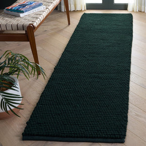 Safavieh Natura Hand-Woven Wool Cotton Solid Green Runner Rug for Hallways and Entryways NAT220Y-28