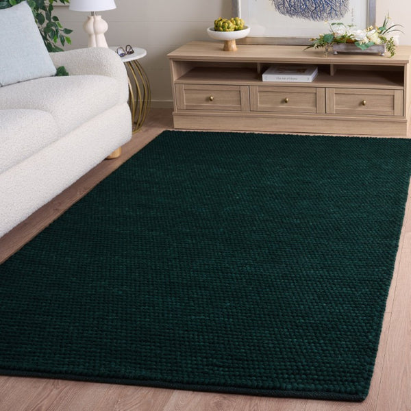 Safavieh Natura Hand Woven Wool Cotton Solid Green Area Rug for Living Room or Bedroom NAT220Y-5
