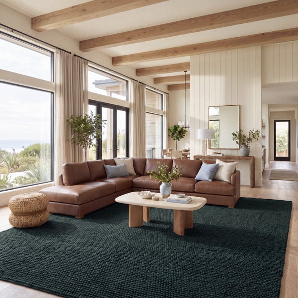 Safavieh Natura Handwoven Wool and Cotton Solid Green Area Rug for Living Dining Bedroom NAT220Y-8