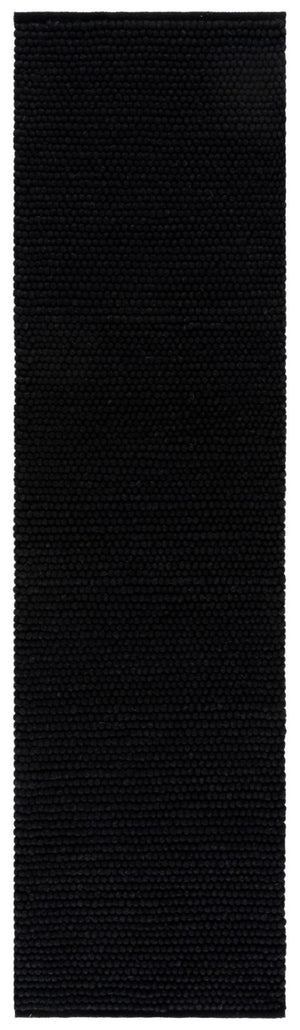 Safavieh Natura Hand Woven Wool Cotton Runner Solid Black Hallway Rug Artisan Flatweave NAT220Z-28