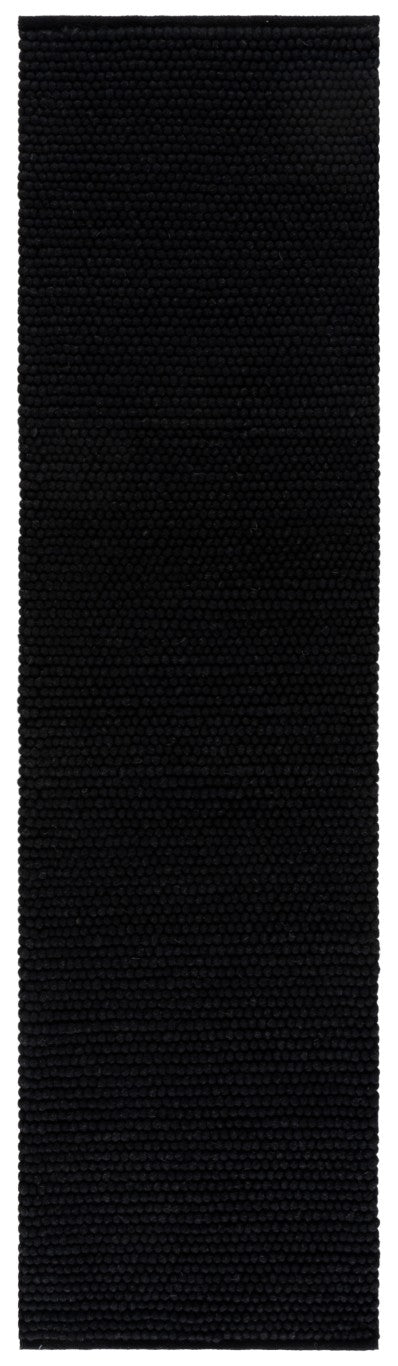 Safavieh Natura Hand Woven Wool Cotton Runner Solid Black Hallway Rug Artisan Flatweave NAT220Z-28