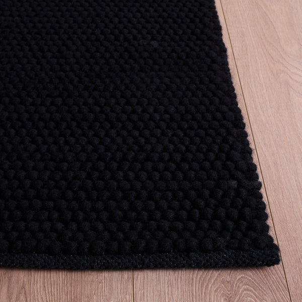 Safavieh Natura Hand Woven Wool Cotton Solid Black Accent Rug for Modern and Traditional Rooms NAT220Z-3