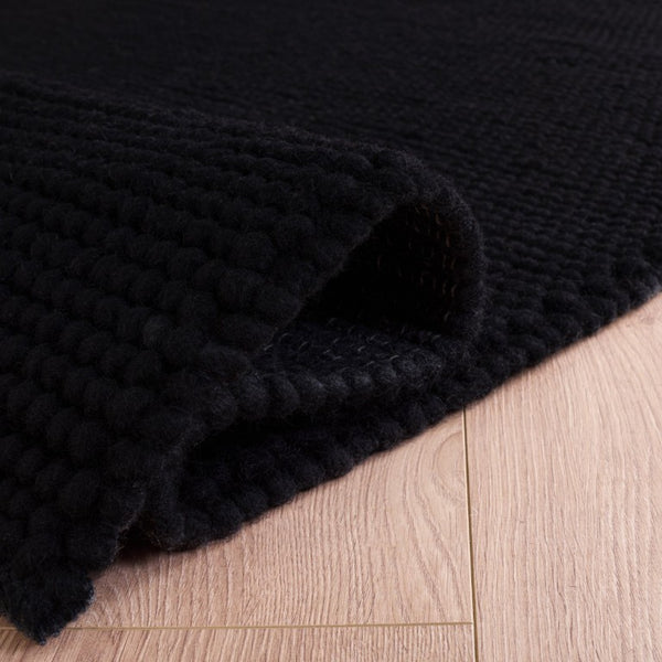 Safavieh Natura Hand Woven Wool Cotton Area Rug Solid Black Tonal Depth for Living Rooms NAT220Z-6