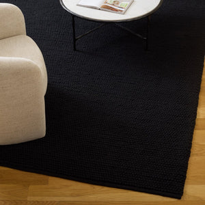 Safavieh Natura Hand Woven Wool Cotton Area Rug Solid Black Cushioned Pile Living Room NAT220Z-8