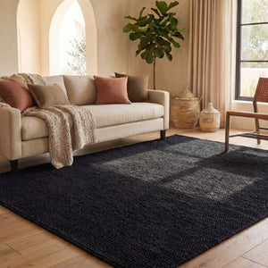 Safavieh Natura Hand-Woven Wool Cotton Area Rug Solid Black Artisan Weave for Living Room NAT220Z-9