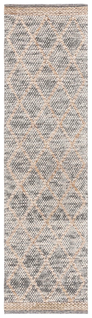 Safavieh Natura Handwoven Geometric Runner Rug - Elevate Your Home With Timeless Style And Comfort Light Grey ,Natural 80% Wool,20% Cotton Nat223g-213