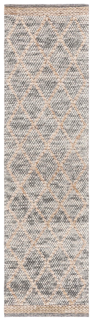 Safavieh Natura Hand-Woven Light Grey & Natural Geometric Rug — 80% Wool 20% Cotton, Plush 5/8" Pile, Artisanal Quality 2'-0" x 3'-0" NAT223G-2
