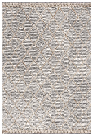 Safavieh Natura Hand-Woven Light Grey & Natural Geometric Rug — Wool-Cotton Blend, Plush 5/8" Pile, Artisan Quality 10'-0" x 14'-0" NAT223G-10