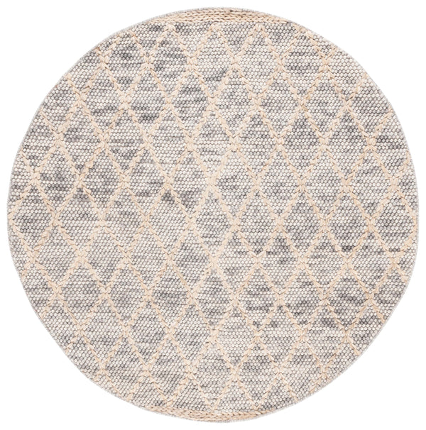 Safavieh Natura Hand-Woven Light Grey & Natural Geometric Rug — 80% Wool 20% Cotton, Plush 5/8" Pile, Artisanal Quality 2'-0" x 3'-0" NAT223G-2