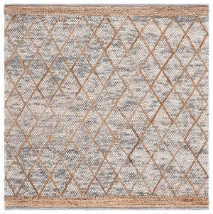 Safavieh Natura Hand-Woven Light Grey & Natural Geometric Rug — Wool-Cotton Blend, Plush 5/8" Pile, Artisan Quality 10'-0" x 14'-0" NAT223G-10